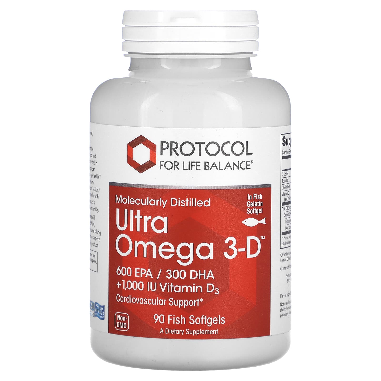 Protocol for Life Balance, Ultra Omega 3-D（ウルトラオメガ3-D）、魚ソフトジェル90粒