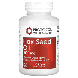 Protocol for Life Balance, Flax Seed Oil, Leinsamenöl, 1.000 mg, 120 Weichkapseln