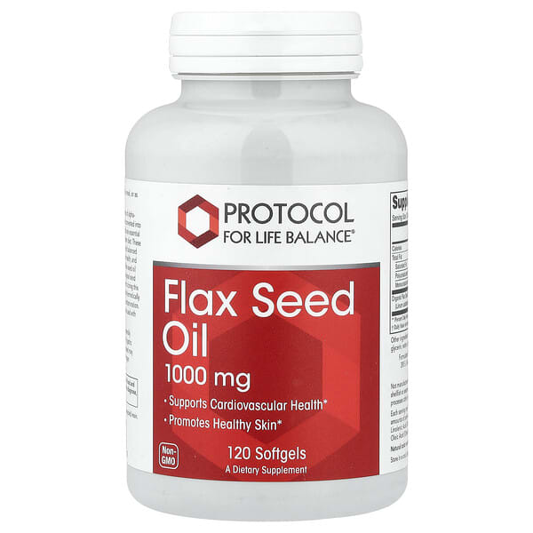 Protocol for Life Balance, Flax Seed Oil, 1,000 mg, 120 Softgels — product photo 1