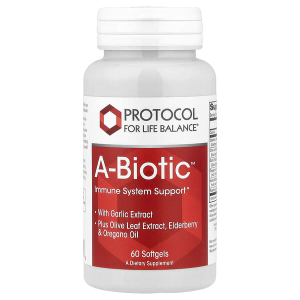 Protocol for Life Balance, A-Biotic, Refuerzo para el sistema inmunitario, 60 cápsulas blandas