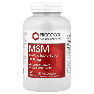 Protocol for Life Balance, MSM, 1000 mg, 180 vegetarian capsules