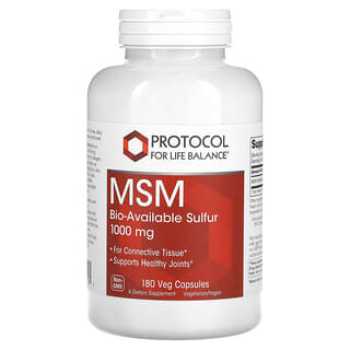 Protocol for Life Balance, MSM, 1000 mg, 180 cápsulas vegetales