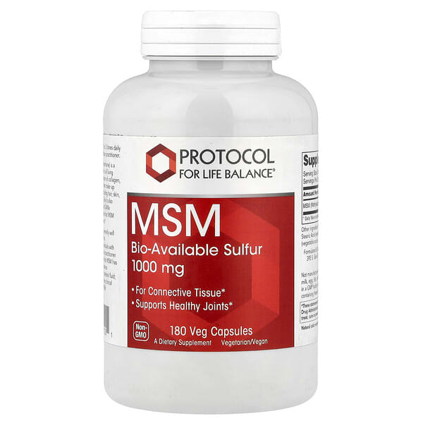 Protocol For Life Balance MSM, 1,000 mg, 180 Veg Capsules