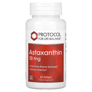 Protocol for Life Balance, Astaxanthine, 10 mg, 60 capsules à enveloppe molle