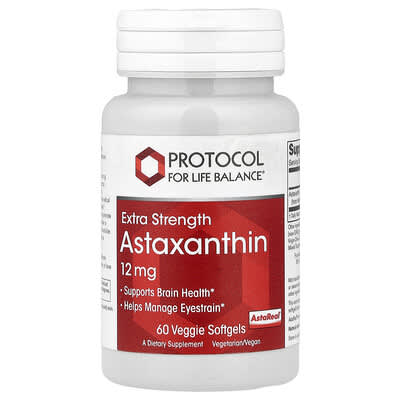 Protocol for Life Balance, Astaxanthin, 12 mg, 60 Vegan Softgels