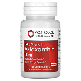 Protocol for Life Balance, Astaxanthine, Extrapuissant, 12 mg, 60 capsules végétariennes à enveloppe molle