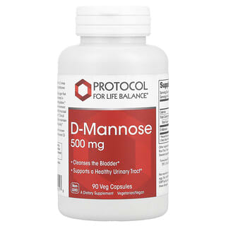 Protocol for Life Balance, D-Mannose, 2,000 mg, 90 Veg Capsules (500 mg per Capsule)