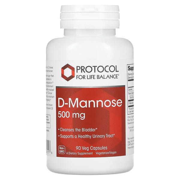 Protocol for Life Balance, D-マンノース、500mg、ベジカプセル90粒