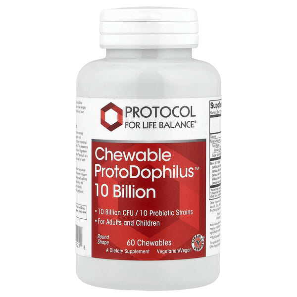 Protocol For Life Balance Chewable ProtoDophilus™, 10 Billion, 60 Chewables