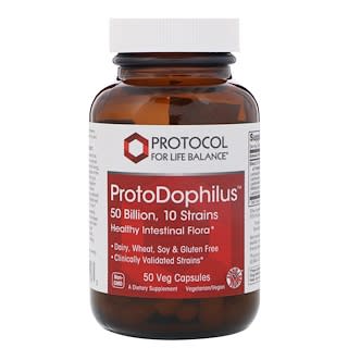 Protocol for Life Balance, ProtoDophilus, 50 mil millones, 10 cepas, 50 cápsulas vegetarianas