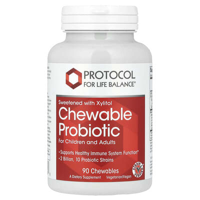 Protocol for Life Balance, Chewable Probiotics, Children and Adults, 2 Billion, 90 Chewable Tablets