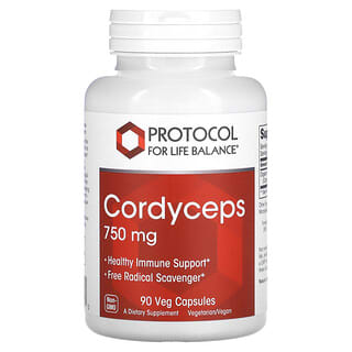 Protocol for Life Balance, Cordyceps, 750 mg, 90 pflanzliche Kapseln