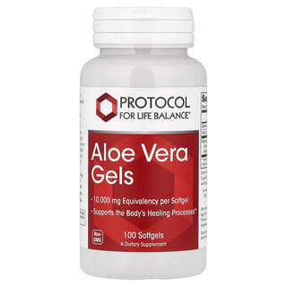 Protocol for Life Balance, Aloe Vera -geelit, 10 000 mg, 100 pehmeää geeliä