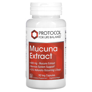 Protocol for Life Balance, Extracto de mucuna, 400 mg, 90 cápsulas vegetales