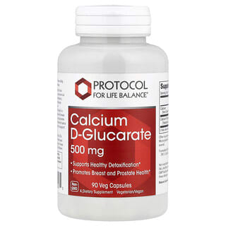 Protocol for Life Balance, Calcium D-Glucarate, 500 mg, 90 Veg Capsules