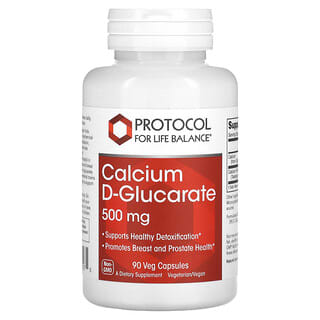 Protocol for Life Balance, D-глюкарат кальция, 500 мг, 90 растительных капсул