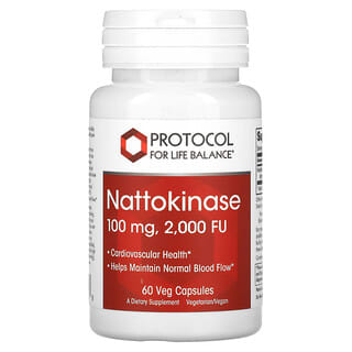 Protocol for Life Balance, Nattokinase, 100 mg (2000 UF), 60 capsules végétales
