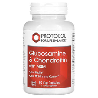 Protocol for Life Balance, Glucosamine et chondroïtine avec MSM, 90 capsules végétariennes