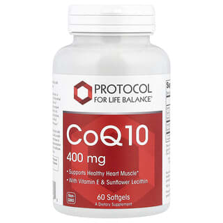 Protocol for Life Balance, CoQ10, 400 mg, 60 cápsulas blandas