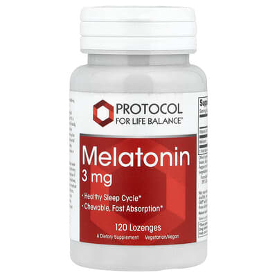 Protocol for Life Balance, Melatonin, 3 mg, 120 Lozenges