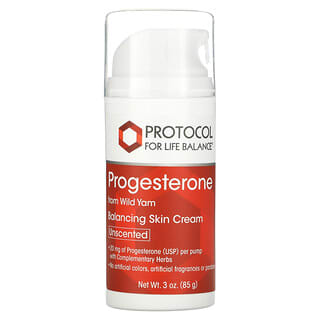Protocol for Life Balance, Progesterona natural, Crema para la piel liposomal, sin perfume, 3 oz (85 g)