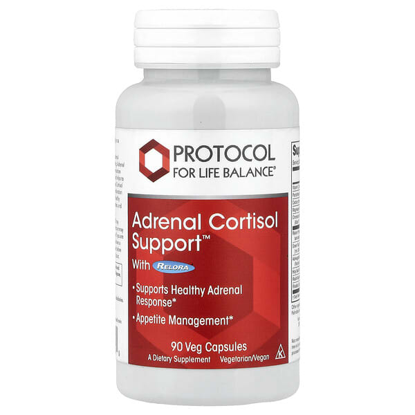 Protocol for Life Balance, Adrenal Cortisol Support 肾上腺皮质醇帮助，含 Relora，90 粒素食胶囊