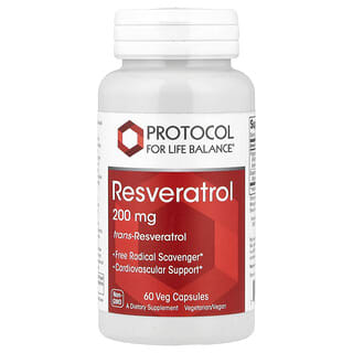 Protocol for Life Balance, Resveratrol, 200 mg, 60 Bitkisel Kapsül