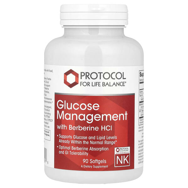 Protocol for Life Balance, 葡萄糖管理，含鹽酸小蘗鹼，90 粒軟膠囊