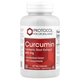 Protocol for Life Balance, Curcumină, extract de rădăcină de turmeric, 665 mg, 60 capsule vegetale