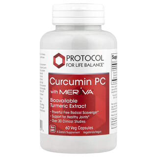 Protocol for Life Balance, Curcumin PC With Meriva, 500 mg, 60 kapsułek roślinnych