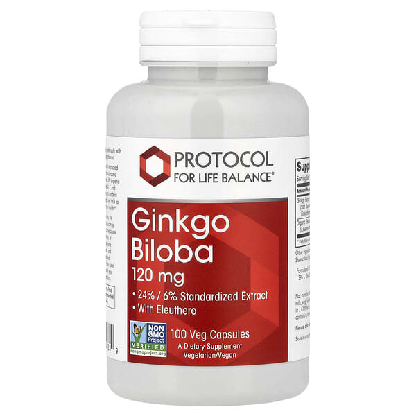 Ginkgo Biloba, 120 mg, 100 Veg Capsules