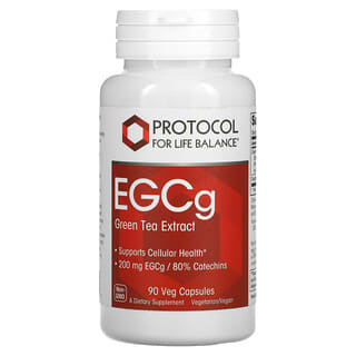 Protocol for Life Balance, Extracto de té verde EGCg, 200 mg, 90 cápsulas vegetales