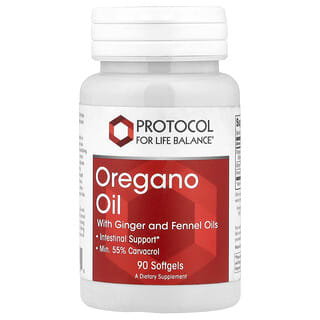 Protocol for Life Balance, 오레가노 오일, 생강 및 회향 오일 함유, 소프트젤 90정