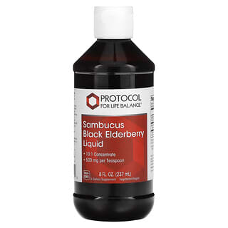 Protocol for Life Balance, Sambucus Black Elderberry Liquid, 500 mg, 8 fl oz (237 ml)