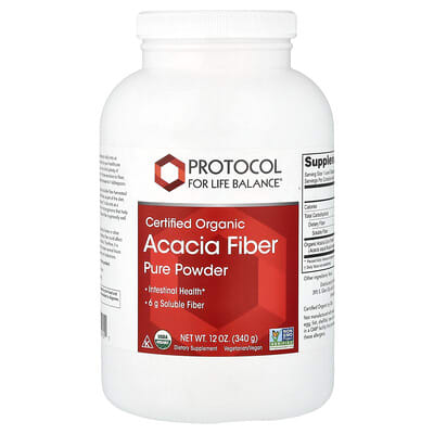 Protocol for Life Balance, Certified Organic Acacia Fiber Pure Powder, 12 oz (340 g)