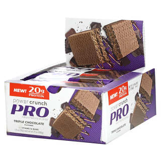 BNRG, Power Crunch Protein Energy Bar, PRO, Chocolate Triplo, 12 Barras, 58 g (2,0 oz) Cada