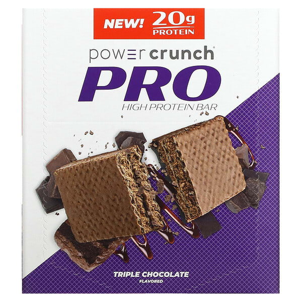 BNRG, POWER CRUNCH（パワークランチ）プロテインエネルギーバー、プロ、トリプルチョコレート、12本、各58g（2.0オンス）