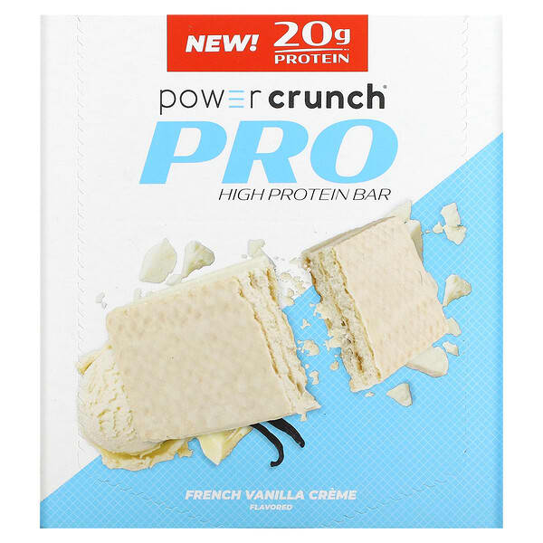 BNRG, POWER CRUNCH（パワークランチ）プロテインエネルギーバー、プロ、フレンチバニラクリーム、12本、各58g（2.0オンス）