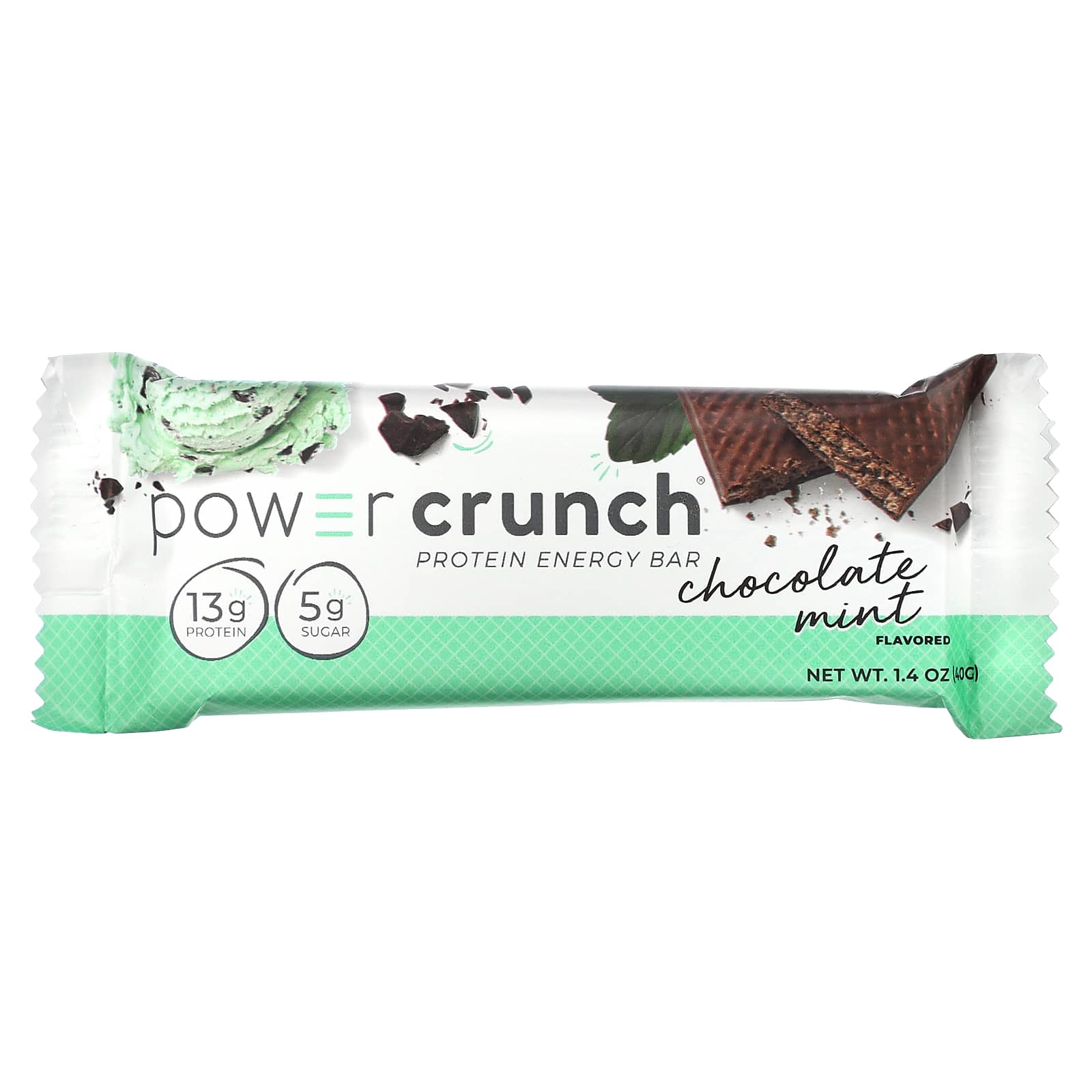 BNRG, Power Crunch Protein Energy Bar, Chocolate Mint, 12 Bars, 1.4 oz