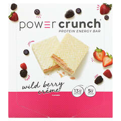 BNRG, Power Crunch, протеиновый энергетический батончик, крем с лесными ягодами, 12 батончиков, 40 г (1,4 унции) каждый