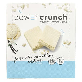 BNRG, Power Crunch® Protein Energy Bar, French Vanilla Creme, Protein-Energieriegel, französische Vanillecreme, 12 Riegel, je 40 g (1,4 oz.).