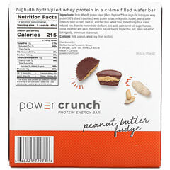 BNRG‏, חטיף אנרגיה עם חלבון Power Crunch, חמאת בוטנים ופאדג', 12 חטיפים, 1.4 אונ'(40 ג') בחטיף