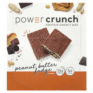 BNRG, Barretta energetica proteica Power Crunch®, Fudge al burro di arachidi, 12 barrette, 40 g ciascuna