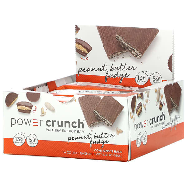 BNRG, Power Crunch Protein Energy Bar, Peanut Butter Fudge, 12 Bars, 1.