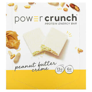 BNRG, Энергетический белковый батончик Power Crunch Original, крем с арахисовым маслом, 12 батончиков, вес каждого 40 г (1,4 унции)