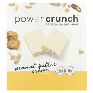 BNRG, Power Crunch® 蛋白質能量棒，花生醬奶油，12 根，每根 1.4 盎司（40 克）