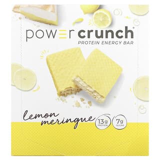 BNRG, Barrita energética con proteínas Power Crunch, Merengue de limón, 12 barritas, 40 g (1,4 oz) cada una