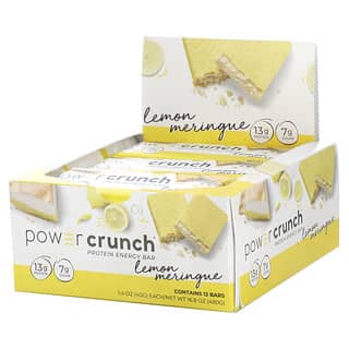 BNRG, Power Crunch, протеиновый энергетический батончик, лимонная меренга, 12 батончиков, 40 г (1,4 унции) каждый