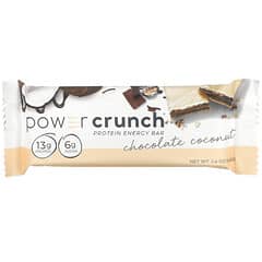 BNRG, Barrita proteica y energética Power Crunch, Chocolate y coco, 12 barritas, 40 g (1,4 oz) cada una