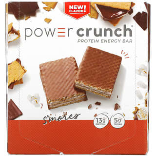 بين آرجي‏, لوح طاقة بالبروتين Power Crunch، بطعم حلوى السْمُورْزْ، 12 لوح، 1.4 أونصة (40 جم) لكل لوح